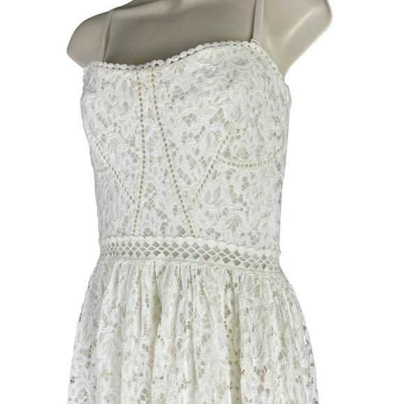 Jonathan Simkhai Strapless Lace Bridal Dress Convertible White Size 6 - Picture 6 of 11